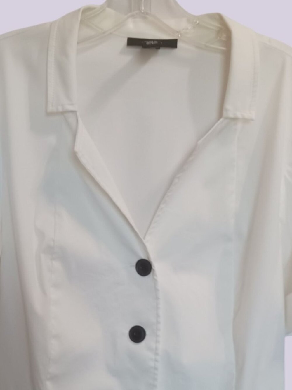 Alfani White Button-Down Blouse With Black Belt Short Sleeves Size 8 - Picture 5 of 9